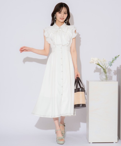WILLSELECTION ワンピース リボンタイタックウエストシャツ