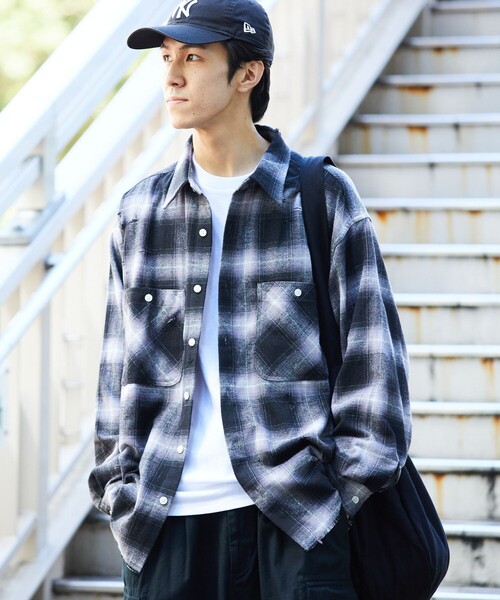 FREAK'S STORE（フリークスストア） 長袖ネルシャツ MEDIUM ブラック