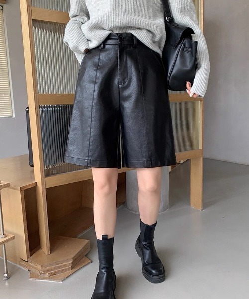 ALMO パンツ 「LAMPOON」合成皮革ハーフパンツ レディース : ZOZOTOWN