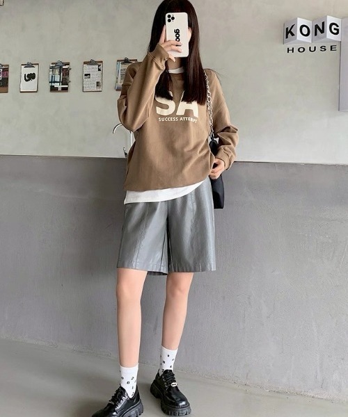 ALMO パンツ 「LAMPOON」合成皮革ハーフパンツ レディース : ZOZOTOWN