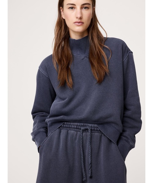 【ARCHIVO】ネイビー スウェット(トレーナー) モックネック トレーナー スウェット フレンチテリー モックネック スウェットシャツ