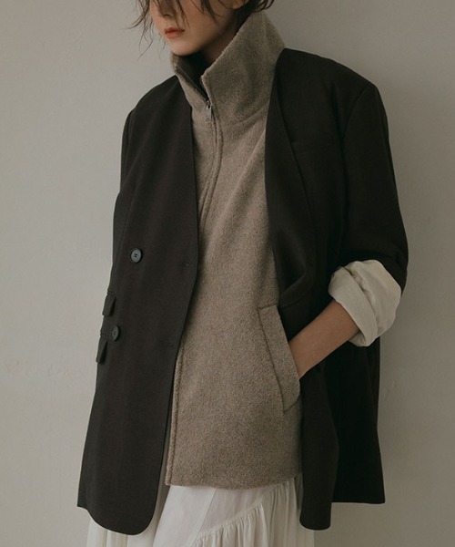 エトレトウキョウ　ジャケット　ブラウン　サイズS ETRE TOKYO（エトレトウキョウ） ノーカラージャケット S ブラウン