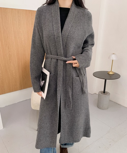 クロエ 17AW ニットカーディガン ロング 長袖 ロゴ ベルト付き XS 黒 Chloe - クロエ 17AW ニットカーディガン ロング 長袖 ロゴ ベルト付き