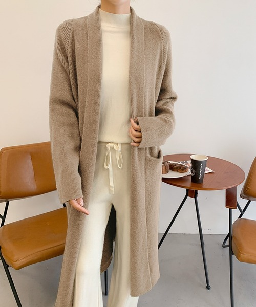 【beige】リボンデザインカーディガン Mimiange ゆるリボンカーディガン beige | i'm cute for me
