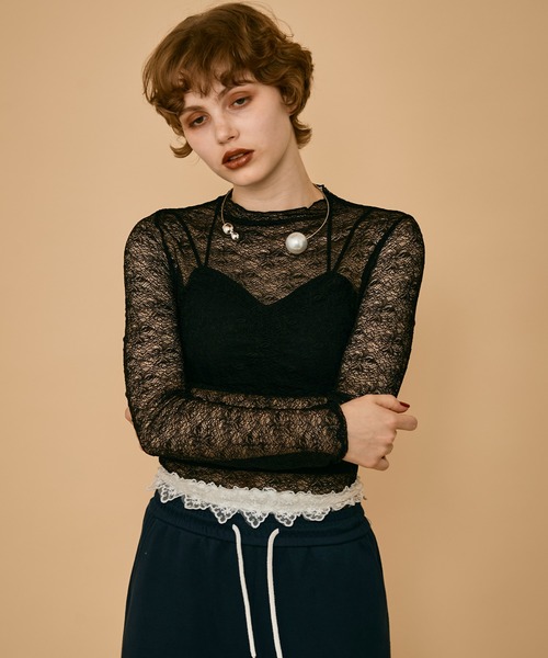 uyu. tシャツ メッシュシアーメロートップス レディース : ZOZOTOWN