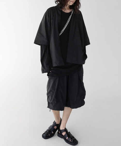 「minsobi」 半袖シャツ FREE ブラック メンズ_画像9