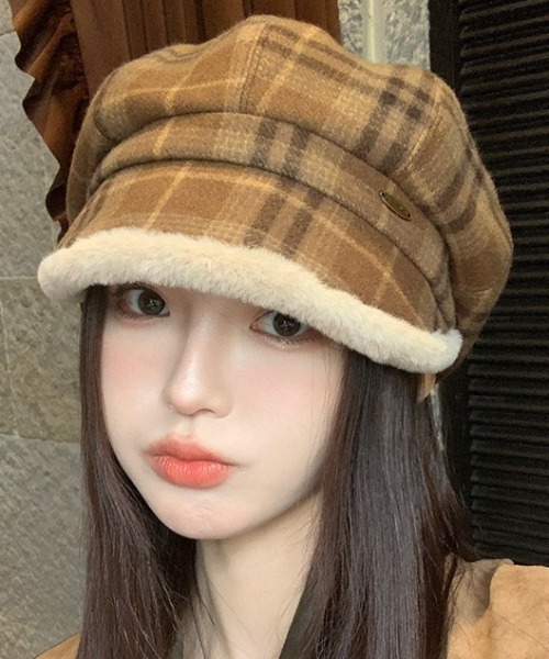 KAPITAL キャスケット ブラウン系 チェック柄 KAPITAL キャスケット ブラウン系 チェック柄 KAPITAL キャスケット
