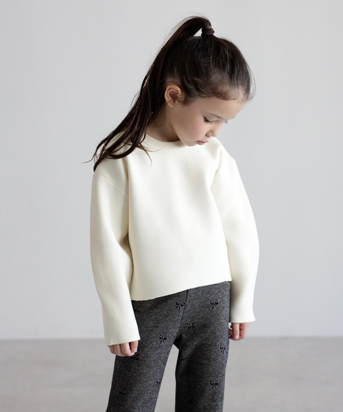 ニット セーター 「3-10才対応」バレルスリーブサイドリブニットプルオーバー キッズ 子供服 女の子 | BONJOUR SAGAN enfant | 04