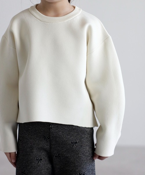 ニット セーター 「3-10才対応」バレルスリーブサイドリブニットプルオーバー キッズ 子供服 女の子 | BONJOUR SAGAN enfant | 11