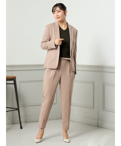 セットアップ 「冬から春対応」洗える レディース テーラード パンツ