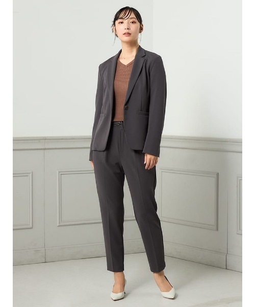 セットアップ 「冬から春対応」洗える レディース テーラード パンツ