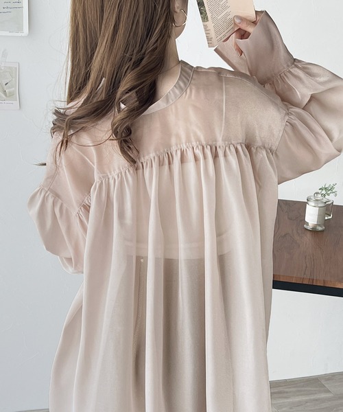 「classicalelf」 長袖シャツ MEDIUM グレイッシュベージュ レディース_画像9