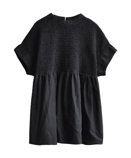 「zootie」 「ZOOTIE DES SUCETTES」半袖ブラウス M ブラック レディース_画像4