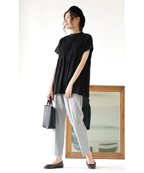 「zootie」 「ZOOTIE DES SUCETTES」半袖ブラウス M ブラック レディース_画像6