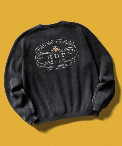 HUF WORLDWIDE CLOTHIERS SWEATERブラック HUF（ハフ） セーター ニット WORLDWIDE CLOTHIERS SWEATER メンズ