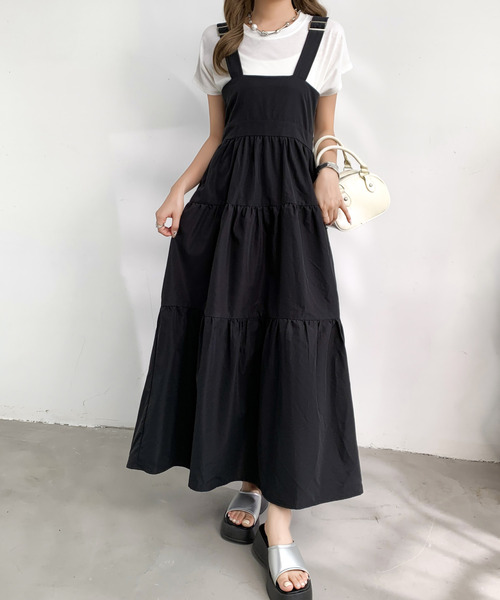 「emi+」 ノースリーブワンピース M ベージュ レディース_画像2