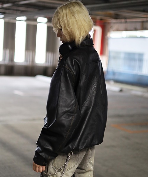 ジャケット・アウター kim ATMARK ブルゾン アウター 「2サイズ展開 / UNISEX 」ATMARK十字架ロゴ