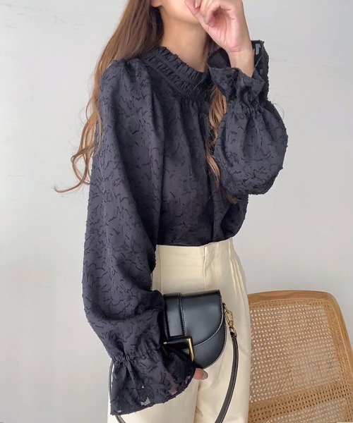 「FILLOU」 長袖ブラウス MEDIUM ブラック レディース_画像5