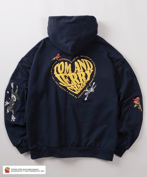 パーカー 「72」「TOM＆JERRY/トムとジェリー」ハートロゴ バック