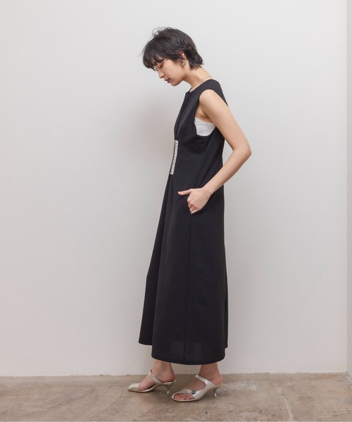 「Eimee Law」 ノースリーブワンピース 38 ブラック レディースの画像
