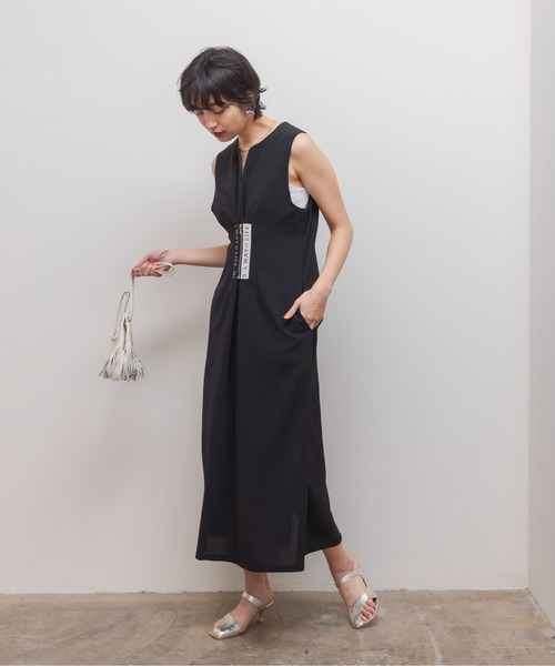 「Eimee Law」 ノースリーブワンピース 38 ブラック レディースの画像