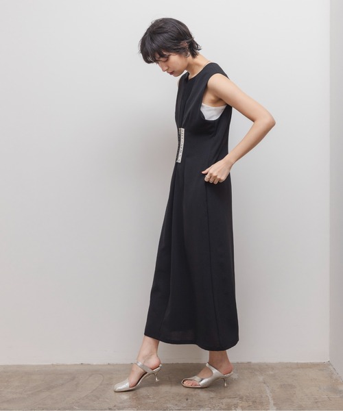 「Eimee Law」 ノースリーブワンピース 38 ブラック レディースの画像