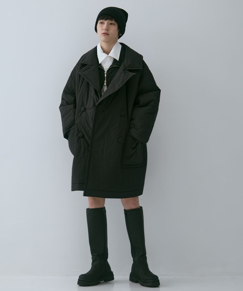 コート アウター 「STUDIOUS/ステュディオス」PADDED BUTTON COAT/パデッドボタンコート/軽アウター/中綿コート レディースの画像