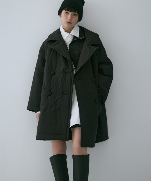 コート アウター 「STUDIOUS/ステュディオス」PADDED BUTTON COAT/パデッドボタンコート/軽アウター/中綿コート レディースの画像