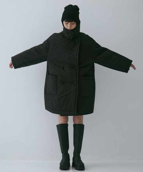 コート アウター 「STUDIOUS/ステュディオス」PADDED BUTTON COAT/パデッドボタンコート/軽アウター/中綿コート レディースの画像