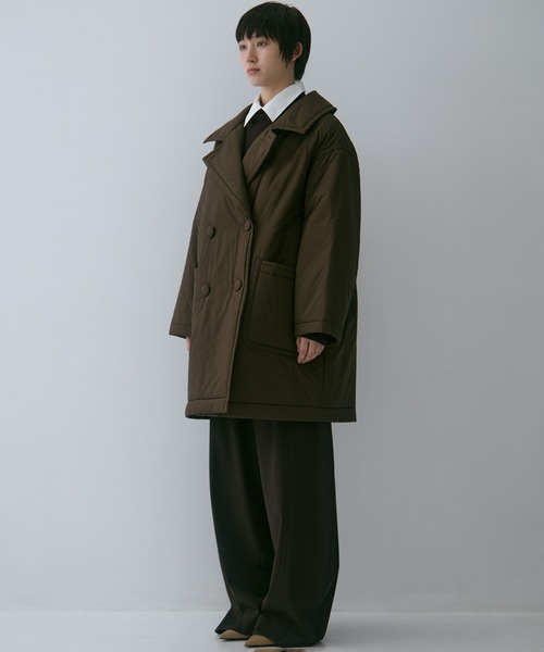 コート アウター 「STUDIOUS/ステュディオス」PADDED BUTTON COAT/パデッドボタンコート/軽アウター/中綿コート レディースの画像