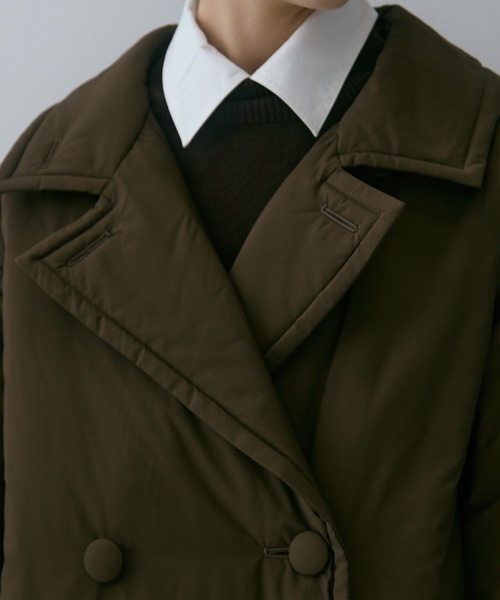 コート アウター 「STUDIOUS/ステュディオス」PADDED BUTTON COAT/パデッドボタンコート/軽アウター/中綿コート レディースの画像
