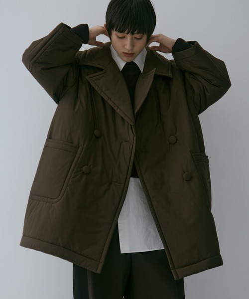 コート アウター 「STUDIOUS/ステュディオス」PADDED BUTTON COAT/パデッドボタンコート/軽アウター/中綿コート レディースの画像