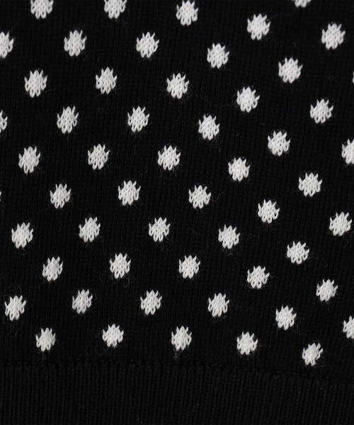 キャバン　ドットカーディガン　白黒 CABaN（キャバン） カーディガン コットンカシミヤ ドットジャカード