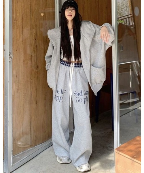 CHEER（チアー） セットアップ パーカー×チェック配色パンツ