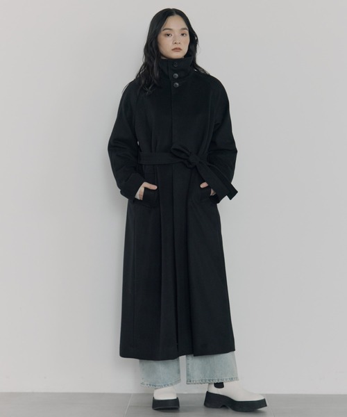 コート アウター 「Dessin de mode/デッサンデモード」「STUDIOUS別注」スタンドカラーロングコート レディースの画像