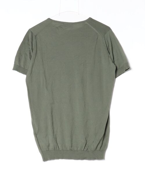 「JOHN SMEDLEY」 半袖ニット S グリーン メンズの画像
