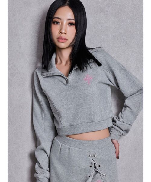 GYDA（ジェイダ） トレーナー スウェット sacred edge crossハーフZIP