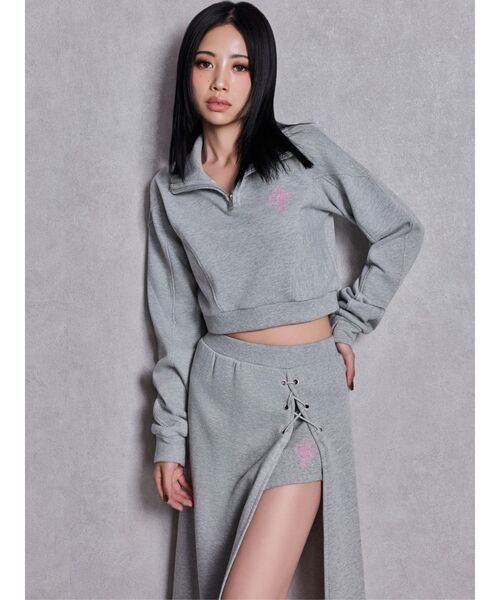 GYDA（ジェイダ） トレーナー スウェット sacred edge crossハーフZIP
