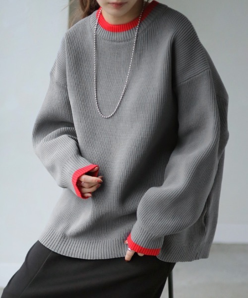 「HUG.U」 長袖ニット FREE ブルー レディース_画像2