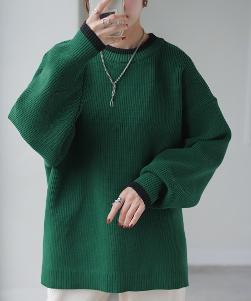 「HUG.U」 長袖ニット FREE ブルー レディース_画像9