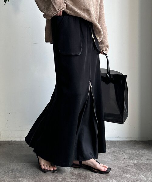 DouDou（ドゥドゥ） スカート 「WEB限定」センタージップ裏毛スカート