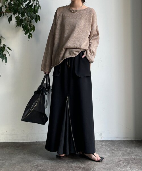 DouDou（ドゥドゥ） スカート 「WEB限定」センタージップ裏毛スカート