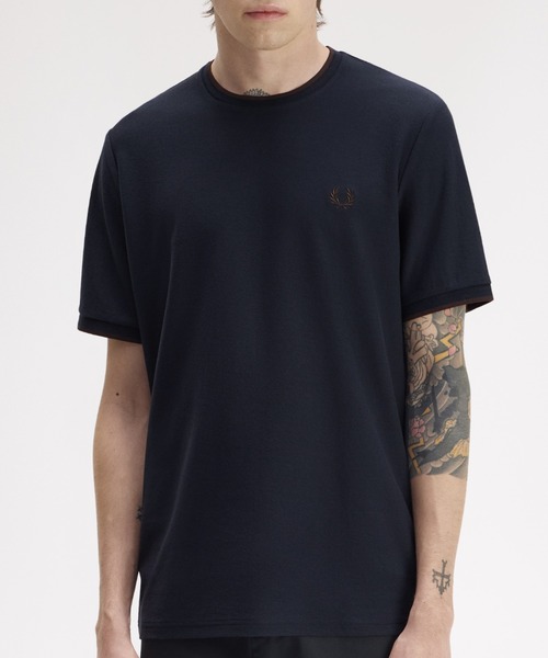 FRED PERRY（フレッドペリー） tシャツ Trim Detail Crepe Pique T