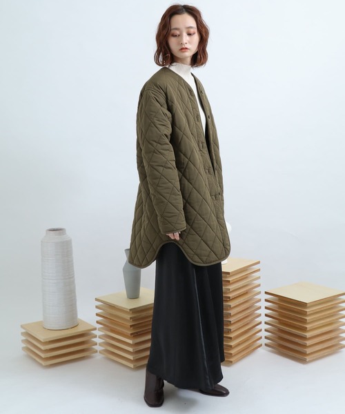 「SENSE OF PLACE by URBAN RESEARCH」 ノーカラーコート FREE ベージュ レディース_画像3