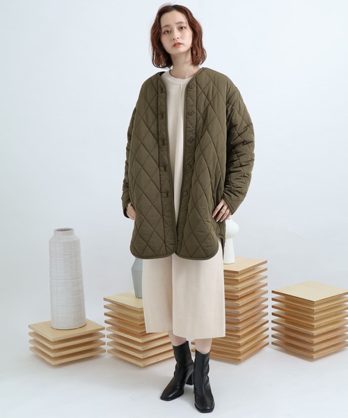「SENSE OF PLACE by URBAN RESEARCH」 ノーカラーコート FREE ベージュ レディース_画像5