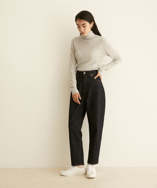 「SALON adam et rope'」 デニムパンツ M インディゴブルー レディース_画像2