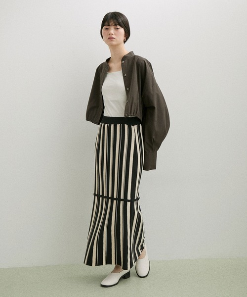 「ADAM ET ROPE'」 長袖ブラウス FREE チャコールグレー レディース_画像2