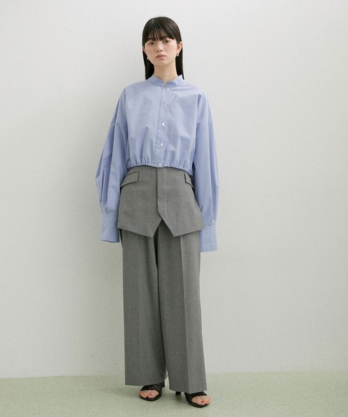 「ADAM ET ROPE'」 長袖ブラウス FREE チャコールグレー レディース_画像4