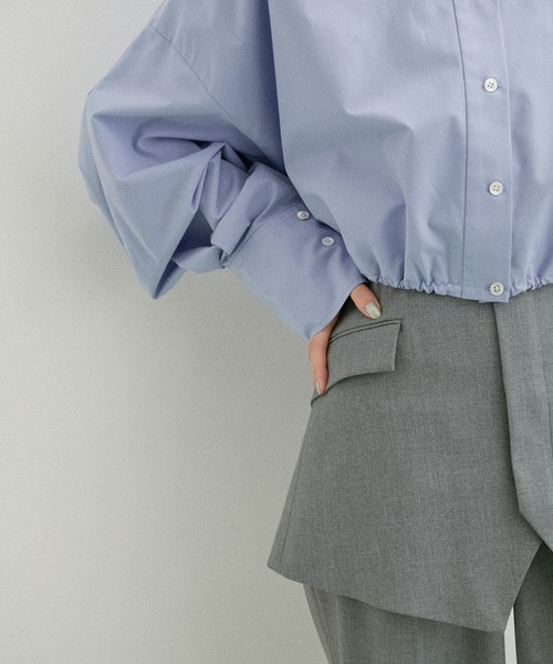 「ADAM ET ROPE'」 長袖ブラウス FREE チャコールグレー レディース_画像5