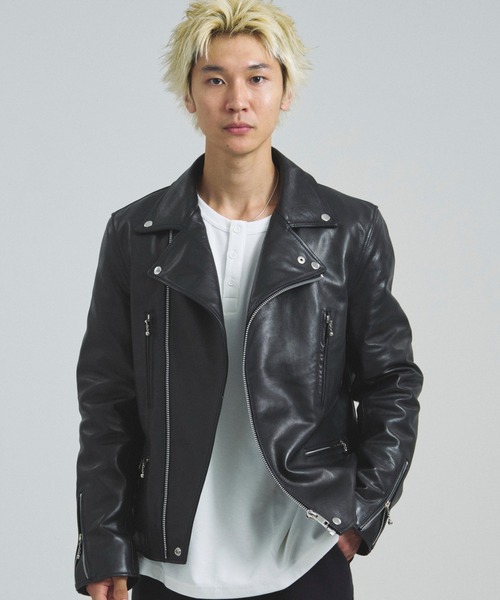 【送料無料】JACKROSE ブラックレザージャケット サイズ4 JACKROSE（ジャックローズ） レザージャケット M ブラック メンズ